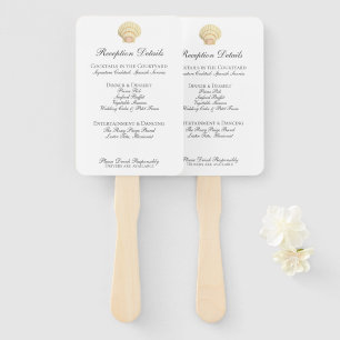 Éventail Menu Mariage vintage Seashell