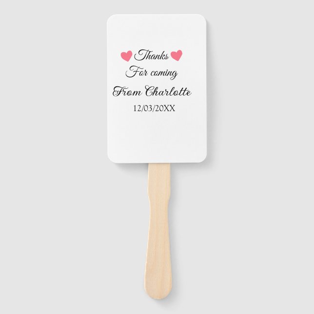 Éventail merci de venir ajouter un message texte (Devant)