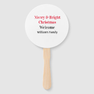 Éventail Merry Bright Christmas ajouter nom de famille bien
