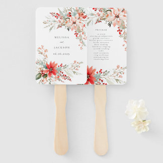 Éventail Merry Christmas Poinsettia Flower Holiday