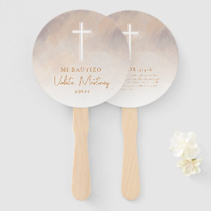 Éventail Mi Bautizo Recuerdo Abanicos de Mano