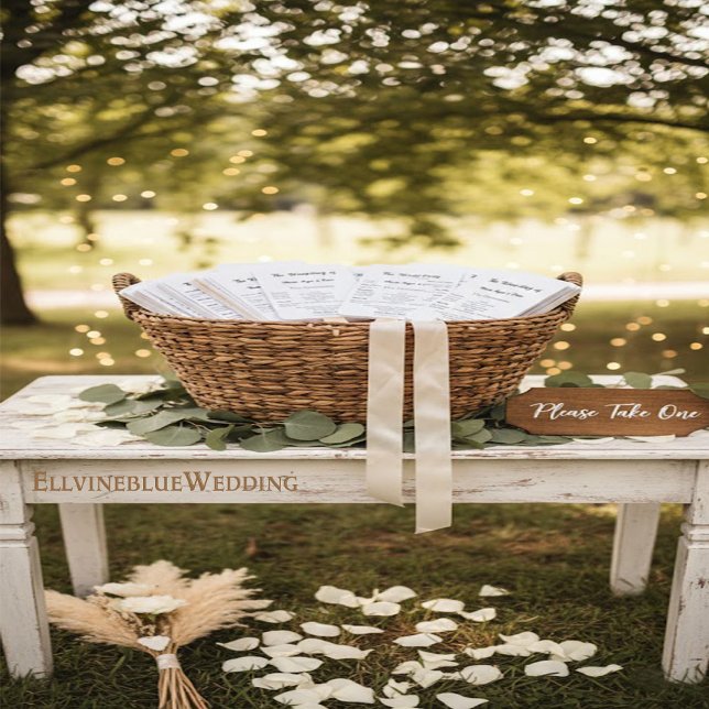 Éventail Minimalist Typography Wedding Program (Créateur téléchargé)