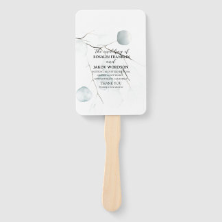 Éventail minimaliste à feuilles d'eucalyptus pour 