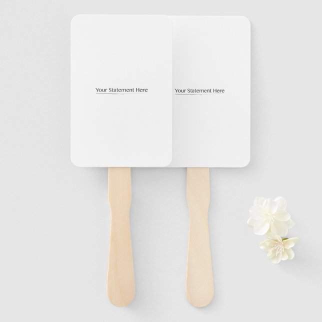 Éventail Modèle pour Fit Carré votre texte ici, Whites Tra (Devant et derrière)