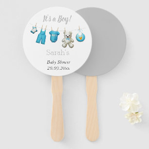 Éventail Moderne, c’est un Baby shower Garçon Cute Blue Gre