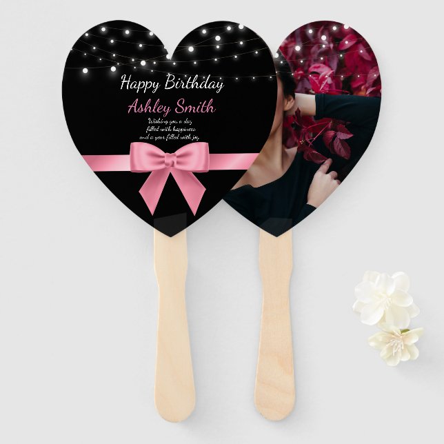 Éventail Moderne chic chic rose doux 16 (Devant et derrière)