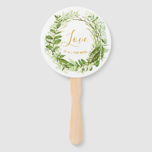 Éventail Moderne Chic Love Wreath Mariage personnalisé