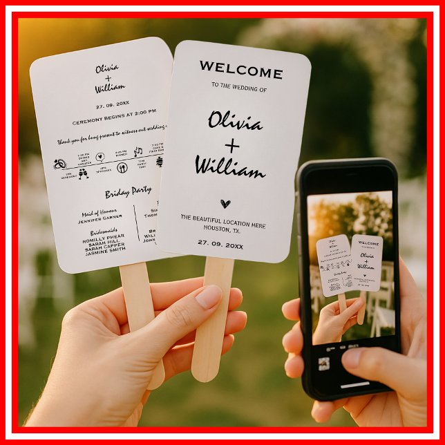 Éventail Moderne Élégante Simple Cérémonie de Mariage (Créateur téléchargé)