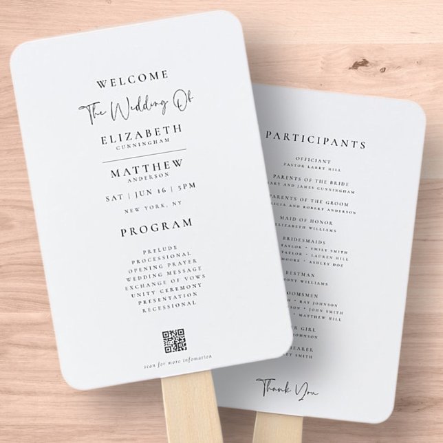 Éventail Moderne minimaliste Élégant Chic Simple Mariage Pr (Créateur téléchargé)