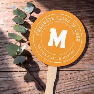 Éventail Moderne Monogramme Diplômé Promotion 20XX Sur Mesu