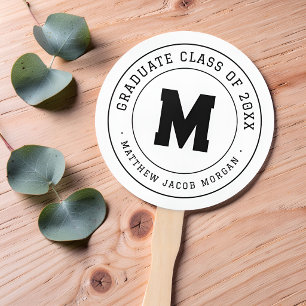 Éventail Moderne Monogramme Diplômé Promotion 20XX Sur Mesu