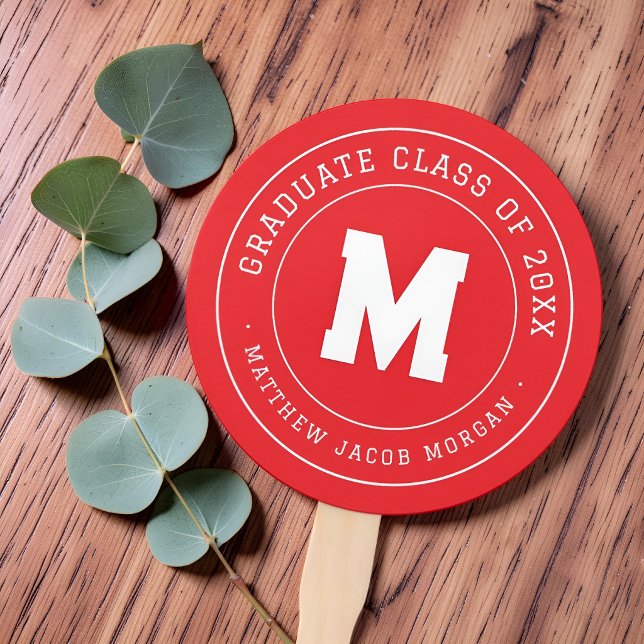Éventail Moderne Monogramme Diplômé Promotion 20XX Sur Mesu (Créateur téléchargé)
