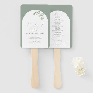 Éventail Moderne Sage Green Arch Programme de mariage botan