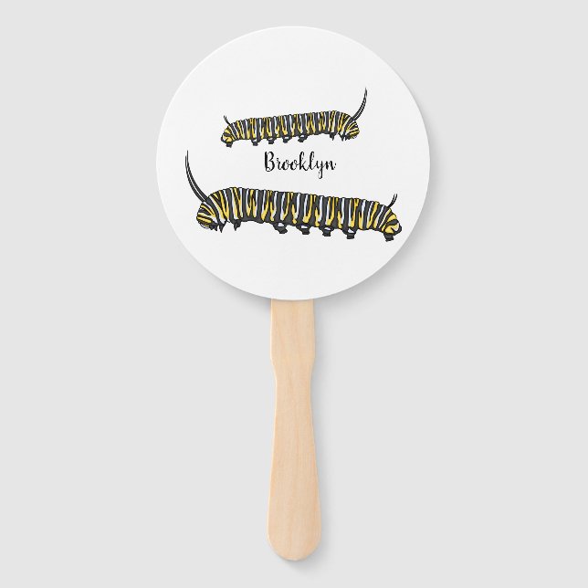 Éventail Monarch caterpillar cartoon illustration  (Devant)