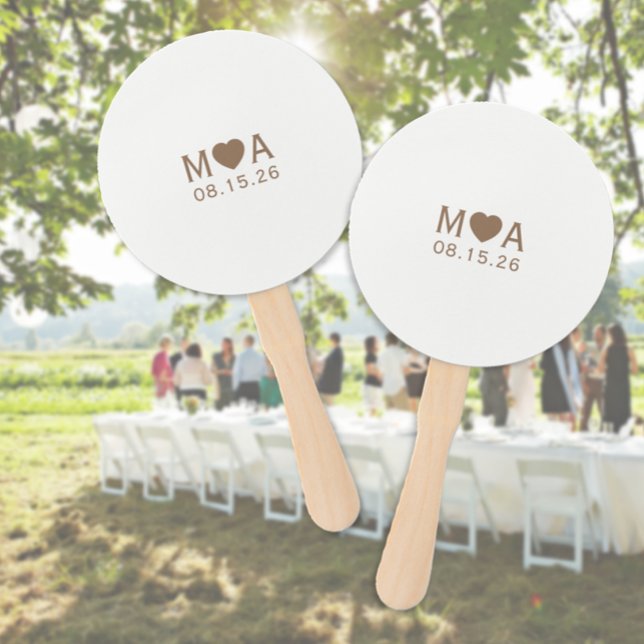 Éventail Monogramme de couple mariage (Wedding Couple Monogram Hand Fan (multiple shown))