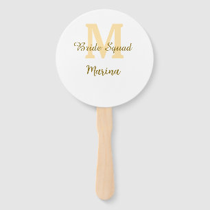 Éventail Monogramme de l'équipe de la mariée simple shower