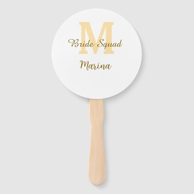Éventail Monogramme de l'équipe de la mariée simple shower  (Devant)