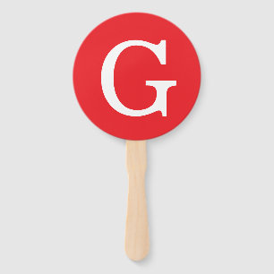 Éventail Monogramme de lettre initiale rouge blanc simple