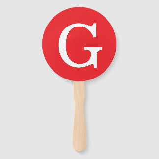 Éventail Monogramme de lettre initiale rouge blanc simple