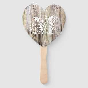 Éventail Monogramme en bois rustique
