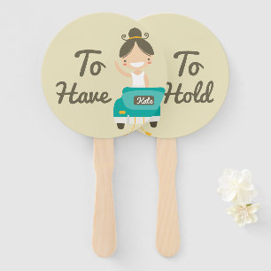 Éventail Monogramme. Jeunes mariés. Pour avoir et pour teni