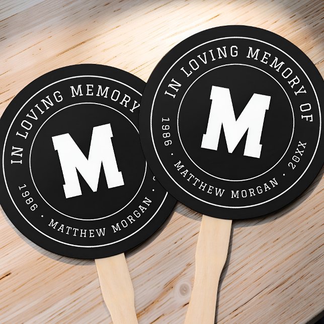 Éventail Monogramme Mémorial En Mémoire Affectueuse (Créateur téléchargé)