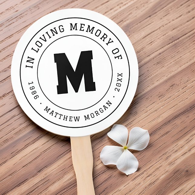 Éventail Monogramme Mémorial En Souvenir Affectueux (Créateur téléchargé)