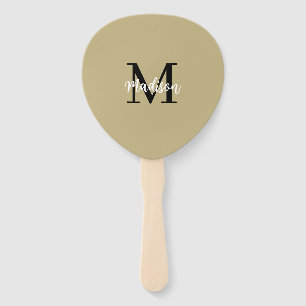 Éventail Monogramme Moderne Tan Sable Noir