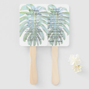 Éventail Monstera Tropical Leaf Greenery Beach Mariage