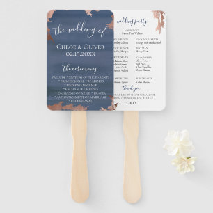 Éventail Moody Blue Copper Wedding Programme