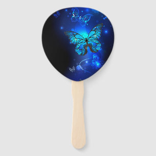 Éventail Morpho Butterfly in the Dark Background