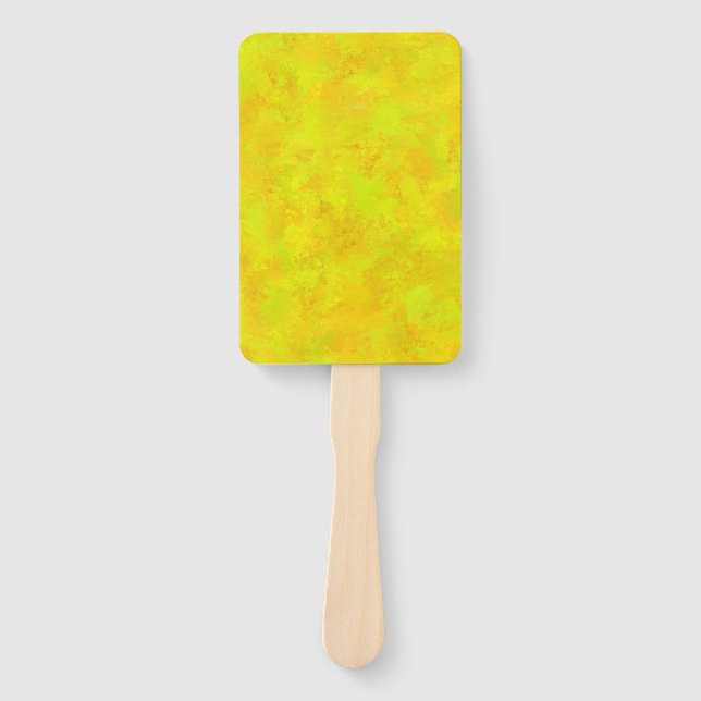 Éventail Motif Abstrait jaune orange (Devant)