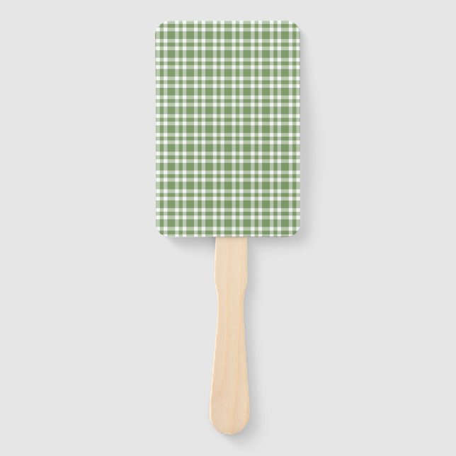 Éventail Motif carreaux vert blanc (Devant)