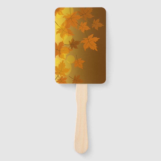 Éventail Motif d'automne avec feuilles d'érable en chute et (Devant)