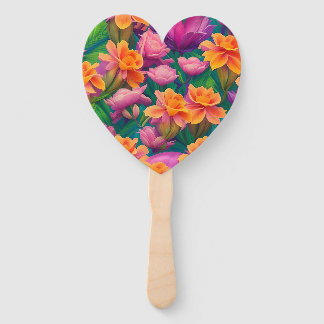 Éventail Motif de fleurs tropicales hawaïennes