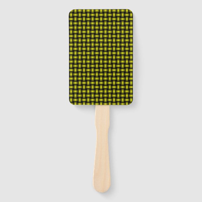 Éventail Motif de tissage noir jaune (Devant)