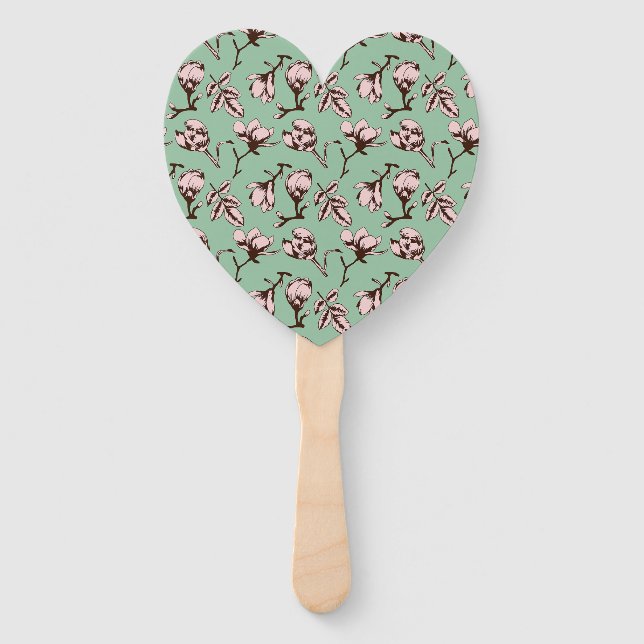 Éventail Motif sans couture avec bourgeons floraux des arbr (Devant)