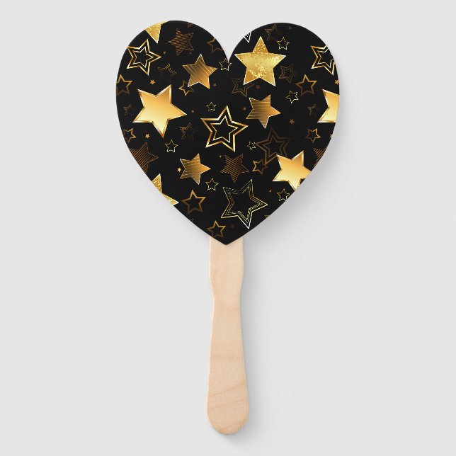Éventail Motif sans couture avec étoiles d'or (Devant)