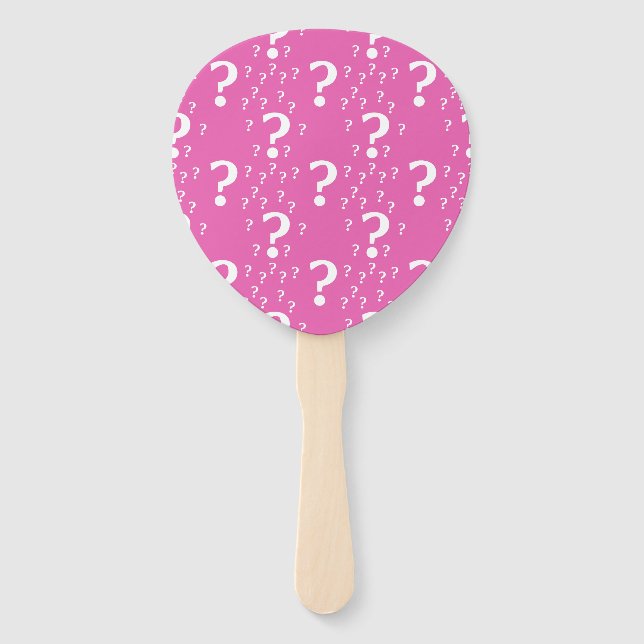 Éventail Mystère question marque énigme puzzle rose (Dos)