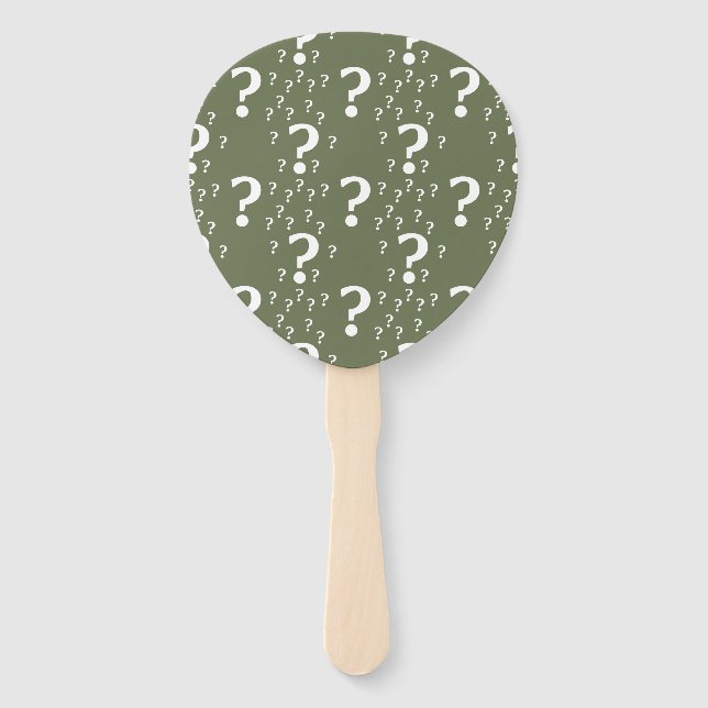 Éventail Mystère question marque énigme puzzle vert olive (Dos)