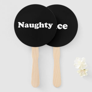 Éventail Naughty ou Nice, Ensemble de fans, noir blanc