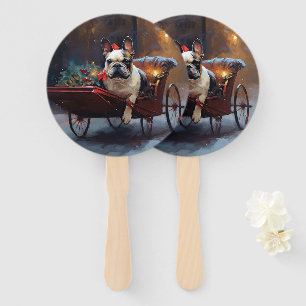 Éventail Noël de la saison festive Bouledogue français