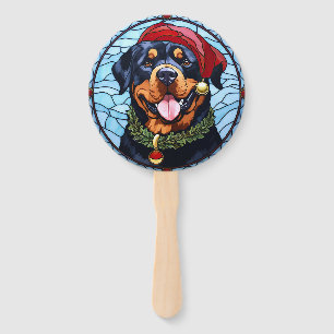 Éventail Noel de verre tendu Rottweiler