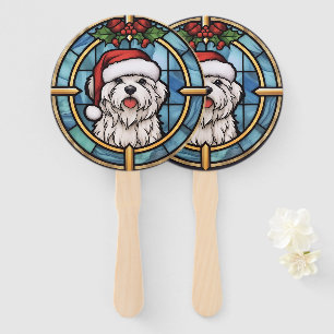 Éventail Noël en verre feuilleté maltais