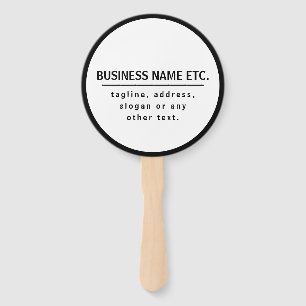Éventail Nom de l'entreprise & Slogan/autre texte Noir &