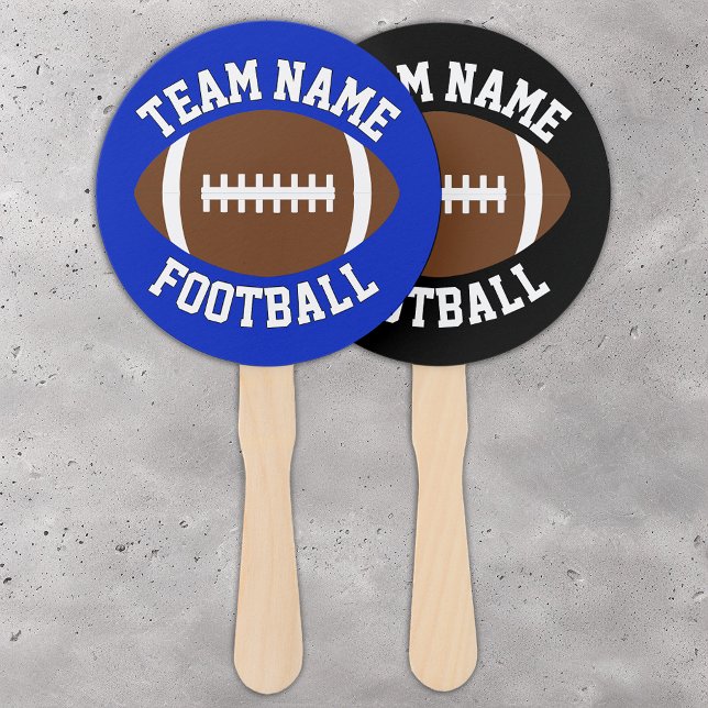 Éventail Nom de l'équipe de football personnalisée et souti (Football team hand fans with custom team name or text)