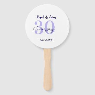 Éventail nom de lettre gras violet 30e anniversaire simple 