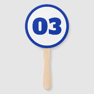 Éventail nombre fait sur commande bleu