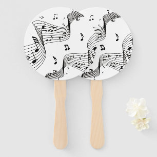Éventail Notes de musique sur blanc 