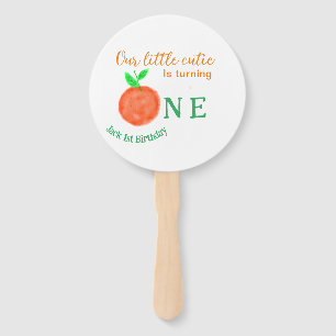 Éventail Notre petite cuite orange un agrumes d'anniversair